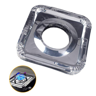 10 Pcs Square Shaped Stove Cover, Anti-oil Aluminum Foil