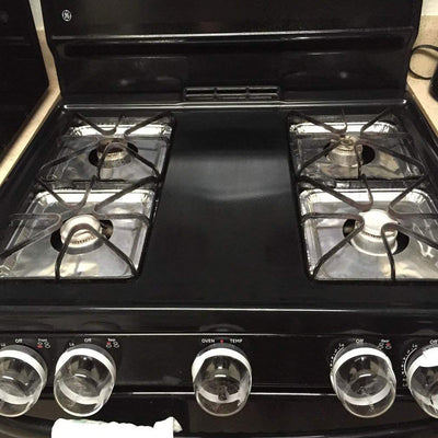 10 Pcs Square Shaped Stove Cover, Anti-oil Aluminum Foil