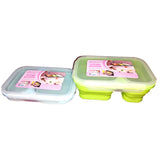 2 Grids Portable Silicone Lunch Box