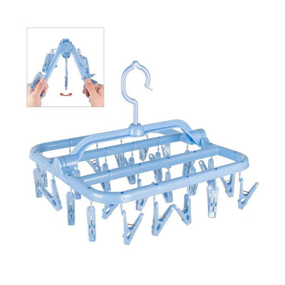 24 Clips Foldable Plastic Laundry Hanger