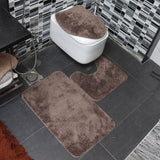 3 Pcs Bathroom Set (Bath Mat Rug, Contour, and Toilet Lid Cover)