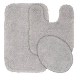 3 Pcs Bathroom Set (Bath Mat Rug, Contour, and Toilet Lid Cover)