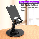 360 Degree Rotating Aluminum Phone Holder Stand with Folding Bracket