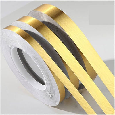 Waterproof Self-adhesive Floor Edging Tile Seam Sticker Tape - 50M (Gold, Silver)
