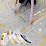 Waterproof Self-adhesive Floor Edging Tile Seam Sticker Tape - 50M (Gold, Silver)