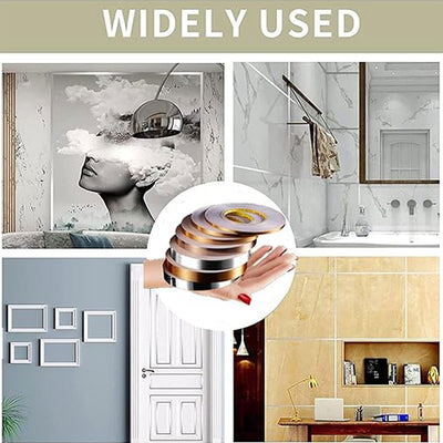 Waterproof Self-adhesive Floor Edging Tile Seam Sticker Tape - 50M (Gold, Silver)