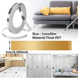 Waterproof Self-adhesive Floor Edging Tile Seam Sticker Tape - 50M (Gold, Silver)