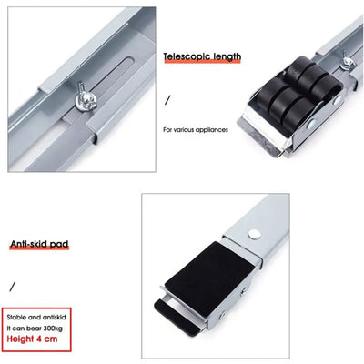 Adjustable, Movable & Portable Home Appliances Base (for Washing Machine or Fridge)