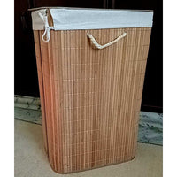 Foldable Bamboo Laundry Hamper, Laundry Basket with Lid (Removable Washable Lining)