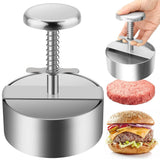 Adjustable Stainless Steel Non-Stick Hamburger Press Patty Maker (5.5 Inch Diameter)