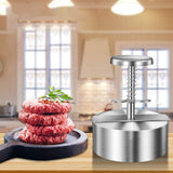 Adjustable Stainless Steel Non-Stick Hamburger Press Patty Maker (5.5 Inch Diameter)