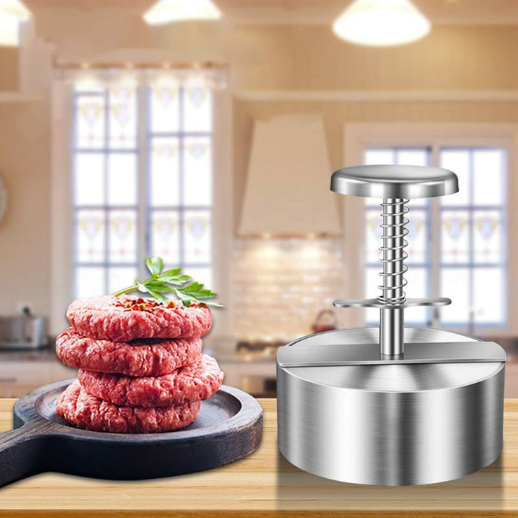 Adjustable Stainless Steel Non-Stick Hamburger Press Patty Maker (5.5 Inch Diameter)
