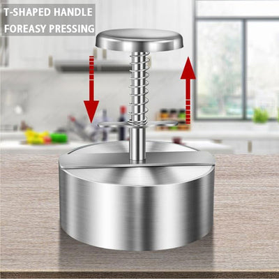 Adjustable Stainless Steel Non-Stick Hamburger Press Patty Maker (5.5 Inch Diameter)