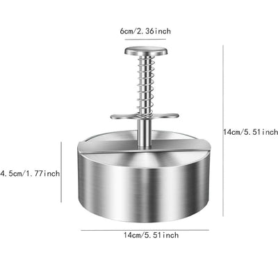 Adjustable Stainless Steel Non-Stick Hamburger Press Patty Maker (5.5 Inch Diameter)