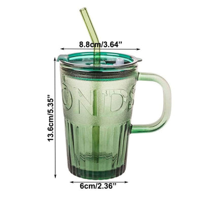 Coffee Cup Mug With Lid And Straw (Infuser Cup for Hot & Cold Beverages - 435ml)