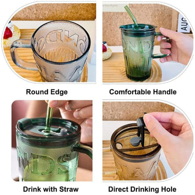 Coffee Cup Mug With Lid And Straw (Infuser Cup for Hot & Cold Beverages - 435ml)