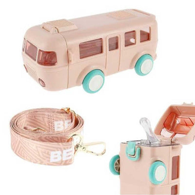 Cute Bus Shaped Water Bottle for Kids with Straw (500ML)