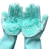 Magic Silicone Dishwashing Gloves with Scrubber