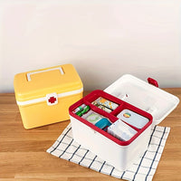 First Aid Box - Medical Supply Organizer with Lockable Lid