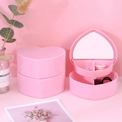 Girl Heart Shaped Jewelry Storage Box (Double Storage)