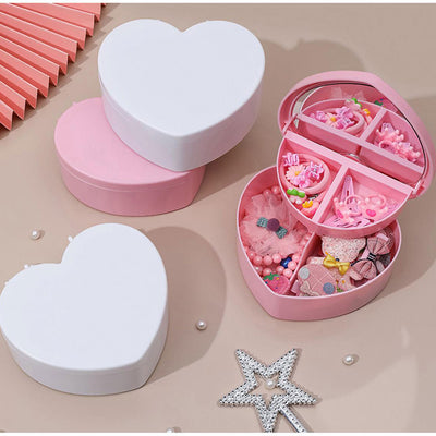 Girl Heart Shaped Jewelry Storage Box (Double Storage)