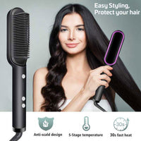 Anti Scaled Professional Hair Styling Straightener Brush for Girls