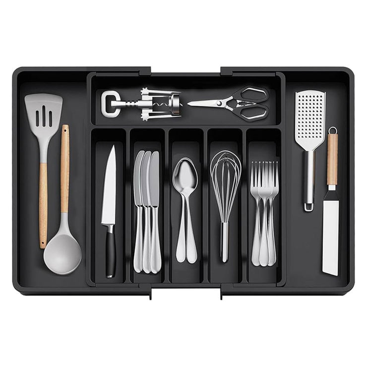 8 Compartments Foldable Cutlery Holder (Compact  & Expandable Utensil Tray)
