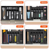 8 Compartments Foldable Cutlery Holder (Compact  & Expandable Utensil Tray)