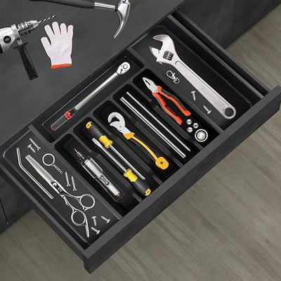 8 Compartments Foldable Cutlery Holder (Compact  & Expandable Utensil Tray)