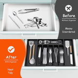 8 Compartments Foldable Cutlery Holder (Compact  & Expandable Utensil Tray)