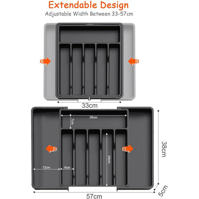 8 Compartments Foldable Cutlery Holder (Compact  & Expandable Utensil Tray)