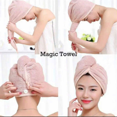 Magic Hair Towel, Hair Drying Turban Bathing Wrap Cap