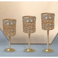 Metal & Crystal Candles Stand Decoration (3 Pcs Set)