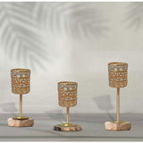 Metal & Crystal Candles Stand Decoration (3 Pcs Set)