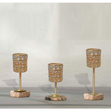 Metal & Crystal Candles Stand Decoration (3 Pcs Set)