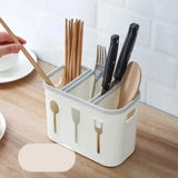 Three Grids Knife Fork Spoon Storage Box, Multifunctional Cutlery Storage