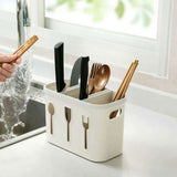 Three Grids Knife Fork Spoon Storage Box, Multifunctional Cutlery Storage