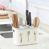 Three Grids Knife Fork Spoon Storage Box, Multifunctional Cutlery Storage