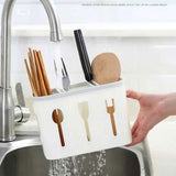 Three Grids Knife Fork Spoon Storage Box, Multifunctional Cutlery Storage