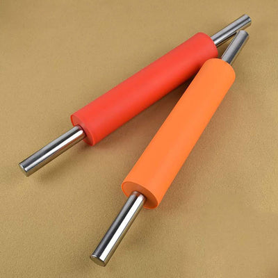 Non-Stick Silicone Rolling Pin with Steel Handle