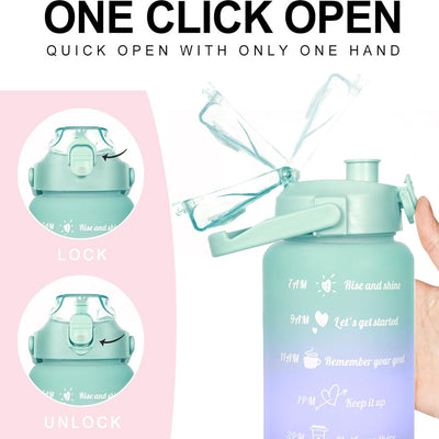 Pack of 3 Water Bottles with Straw Sipper (2000ml, 900ml, 500ml)