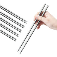 Premium Reusable Metal Stainless Steel Chopsticks (Pack of 10)