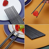 Premium Reusable Metal Stainless Steel Chopsticks (Pack of 10)