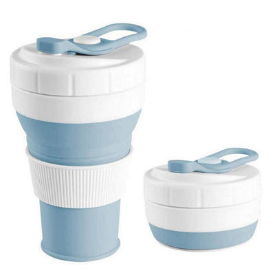 Portable Coffee Cup Collapsible Food-Grade Silicone Mug with Lid - 350ml