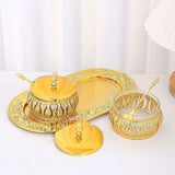 Royal Luxury Sugar Bowl with Lid, Spoon and Tray