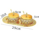 Royal Luxury Sugar Bowl with Lid, Spoon and Tray