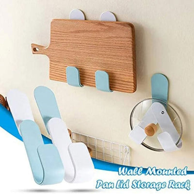 Self Adhesive Wall-Mounted Rotatable Pot Lid Holder