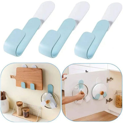 Self Adhesive Wall-Mounted Rotatable Pot Lid Holder