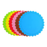 Flower Shaped Heat Resistant Silicone Coasters - 7 Inch (Set of 2)