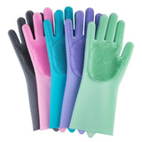 Magic Silicone Dishwashing Gloves with Scrubber